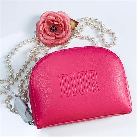 dior makeup bag nearby.